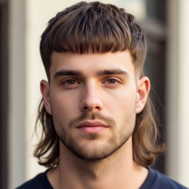 Mullet with Curtain Bangs