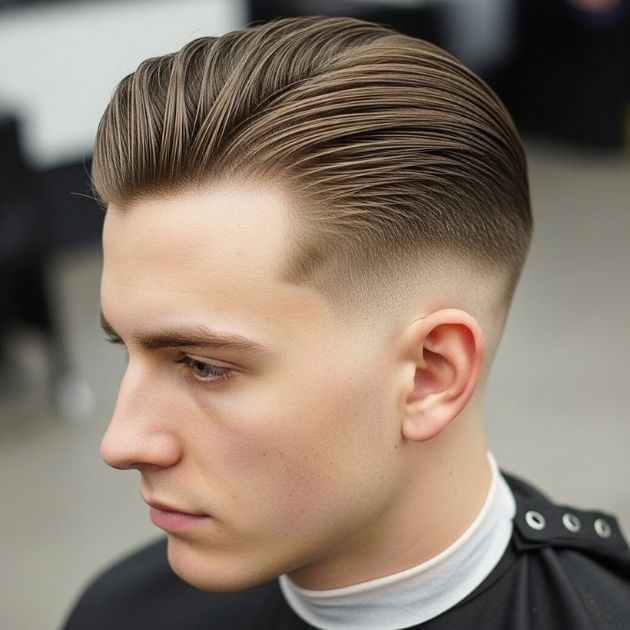 Slick Back Taper Fade Hairstyle
