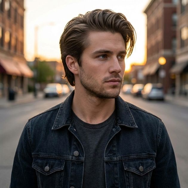 Slicked-Back Flow Haircut