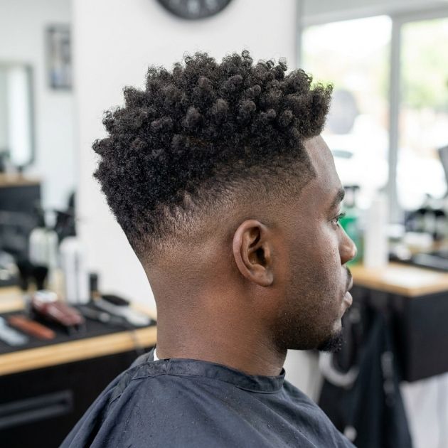 Taper Fade Afro with Sponge Curls