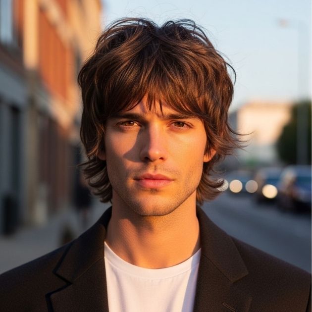Wolf Cut with Curtain Bangs