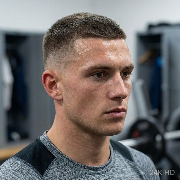 Athletic Buzz Cut with Low Taper