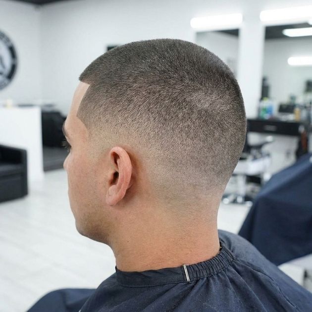Buzz Cut with Sharp Edges and Taper
