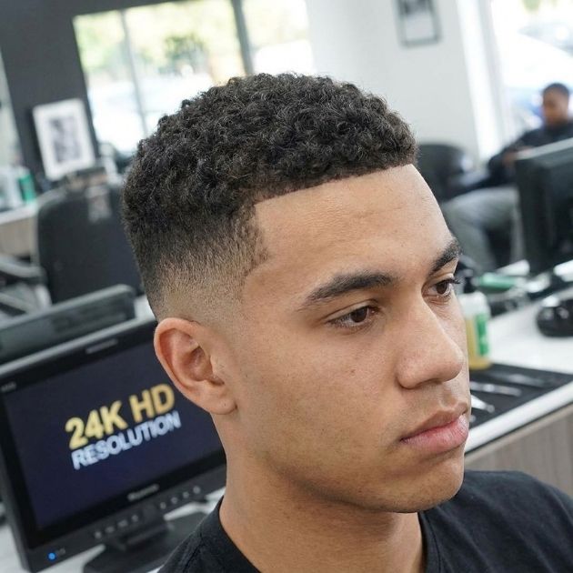 Buzz Cut with Taper for Curly Hair