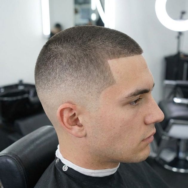 Buzz Cut with Temple Fade Burst