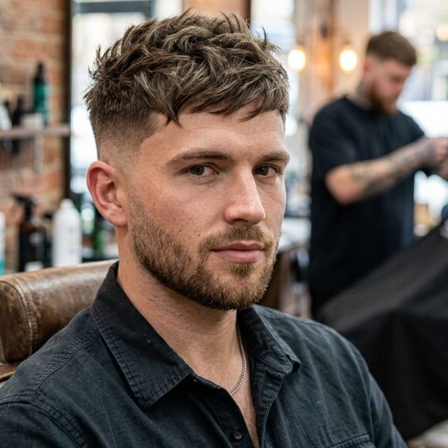 Choppy Textured Crop with Low Taper Fade