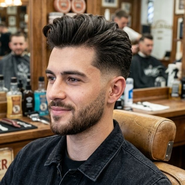 Classic Barber Low Taper Fade Quiff