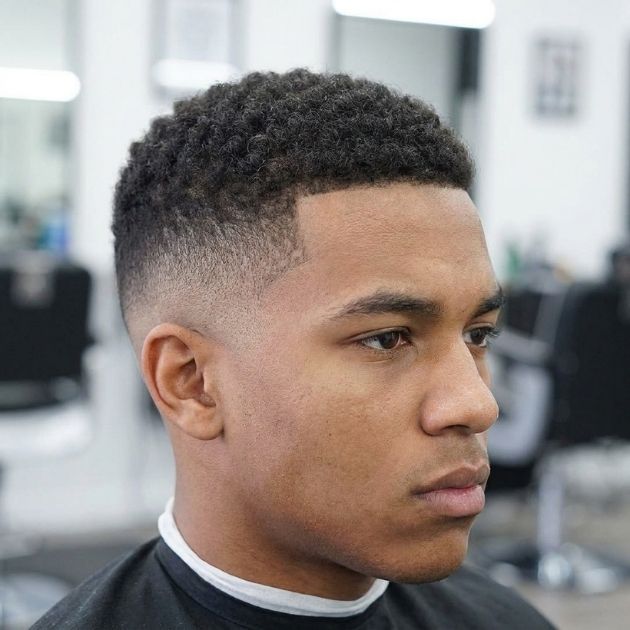Curly Burst Fade Buzz Cut