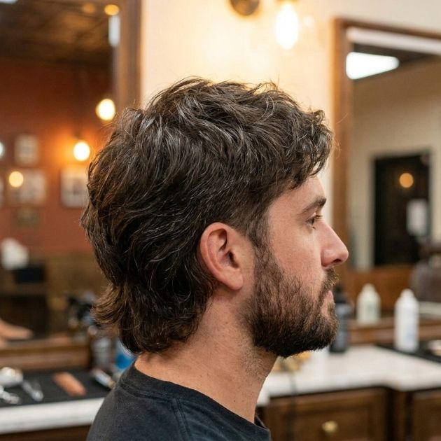 Curved Flow Middle Mullet