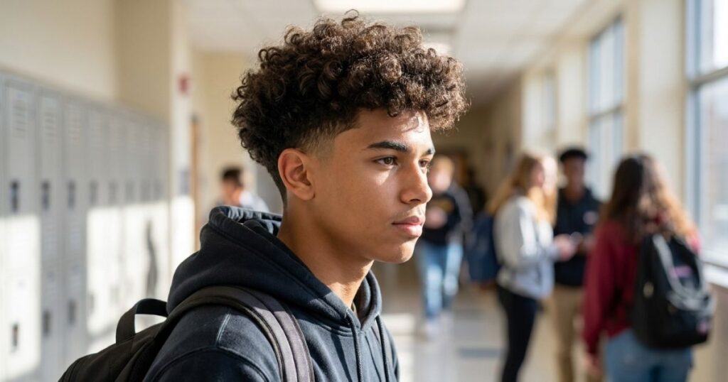 Low Taper Fade Fluffy Hair for School