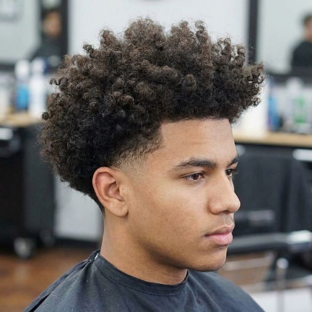 Long Curly Burst Fade