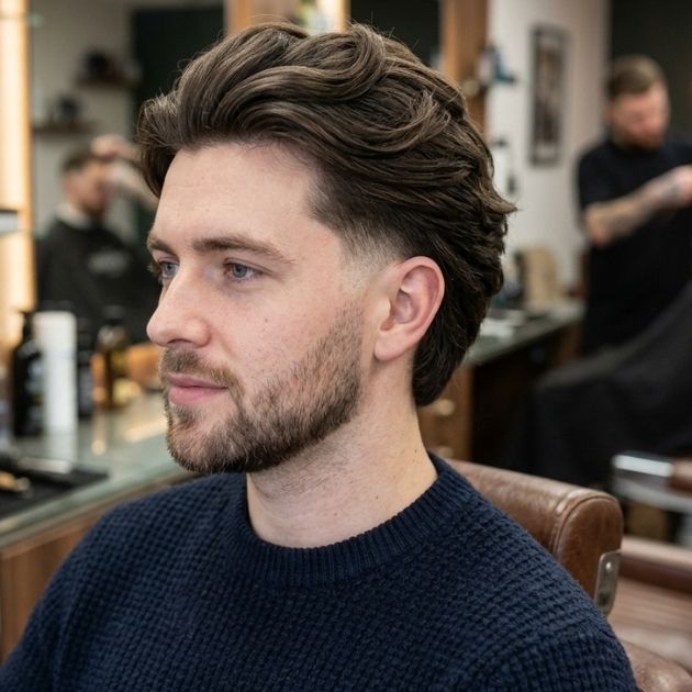 Long Hair Low Burst Fade