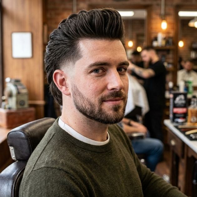 Low Burst Fade Pompadour