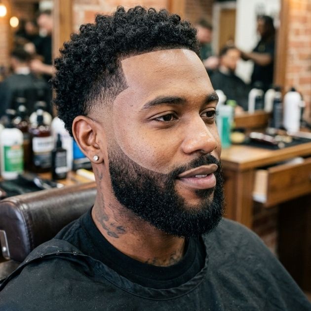 Low Burst Fade with Beard