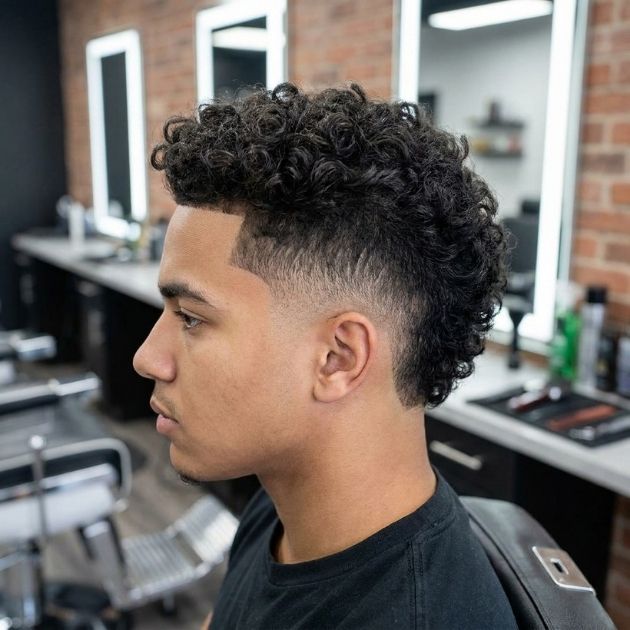 Low Curly Burst Fade