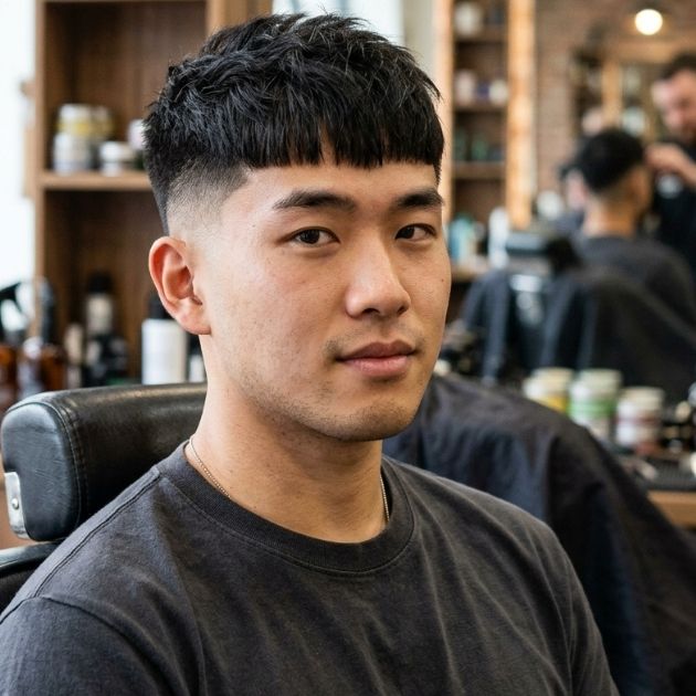 Low Taper Fade Asian French Crop