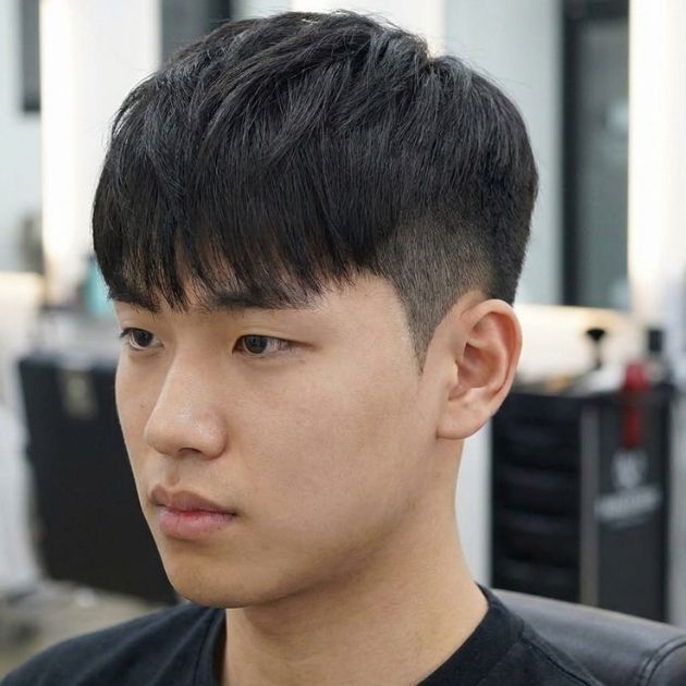 Low Taper Fade Asian Two Block Hair