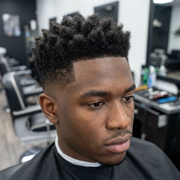 Low Taper Fade Black Haircut Textured Top