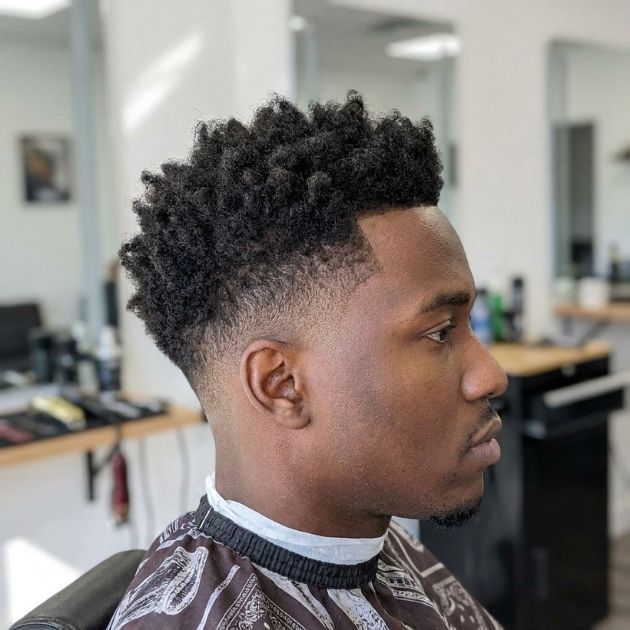 Low Taper Fade Black with Long Top