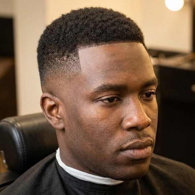 Low Taper Fade Buzz Cut Black Male