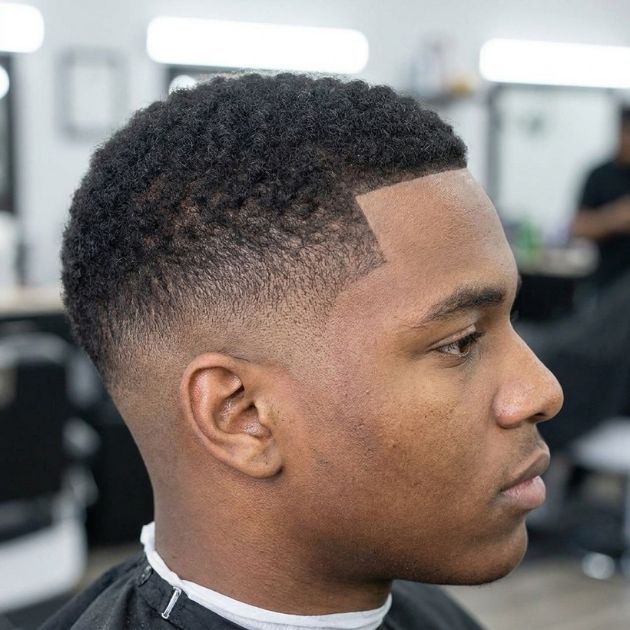 Low Taper Fade Buzz Cut with Line Up
