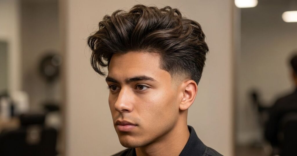 Low Taper Fade Fluffy Hair With Blowout Style