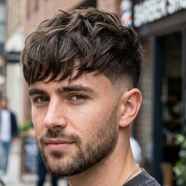 Low Taper Fade French Crop Hair Messy