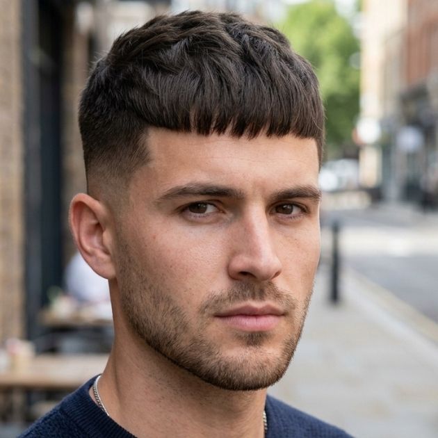 Low Taper Fade French Crop Hair Straight