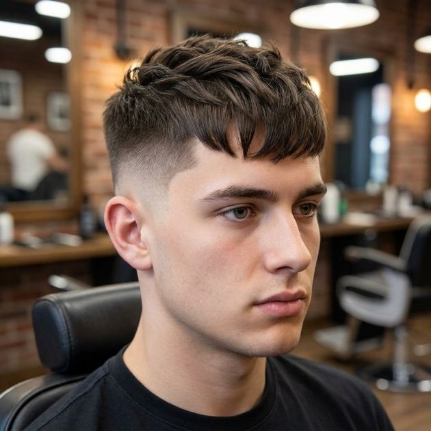 Low Taper Fade Fringe on Top