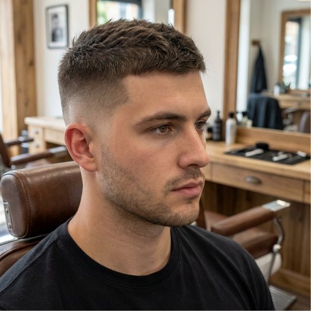 Low Taper Fade Long Buzz Cut
