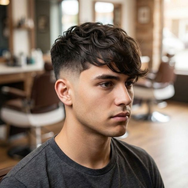 Low Taper Fade Long Fringe