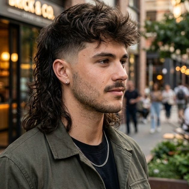 Low Taper Fade Mullet Modern Style