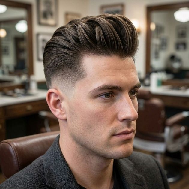 Low Taper Fade Quiff Classic Style