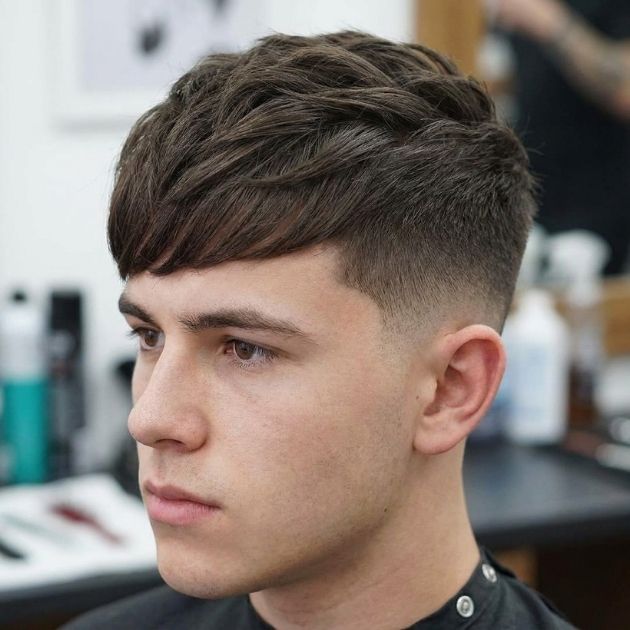 Low Taper Fade Side Swept Fringe