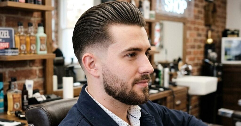Low Taper Fade Slick Back