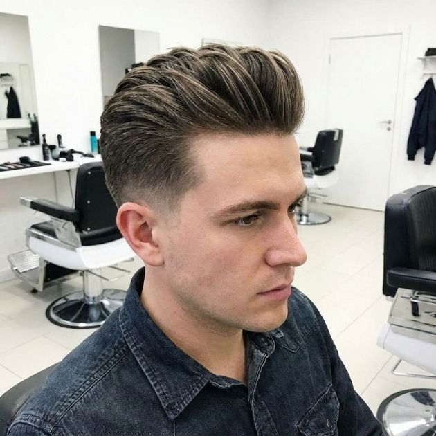 Low Taper Fade Slick Back with Texture