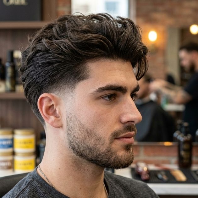 Low Taper Fade Textured Top for Thick Hair