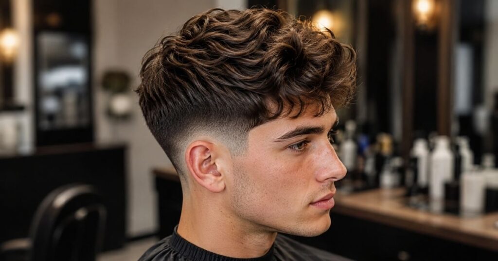 Low Taper Fade Wavy Hair