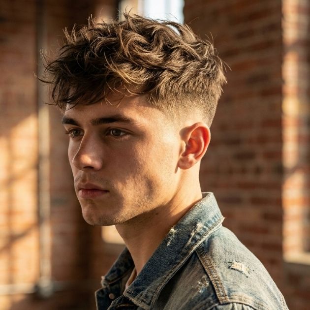 Low Taper Fade with Messy Casual Hair
