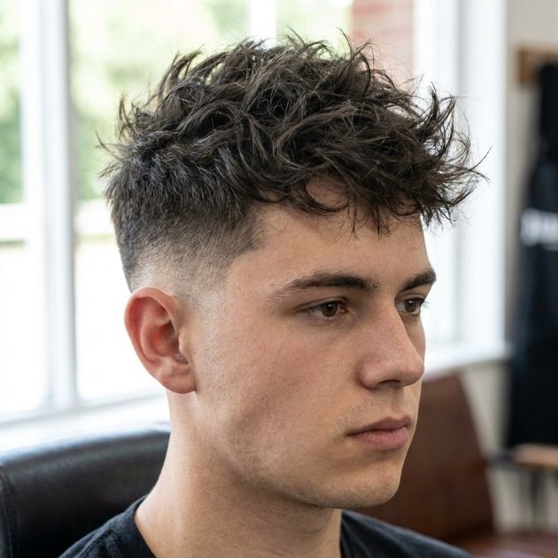 Low Taper Fade with Messy Hair