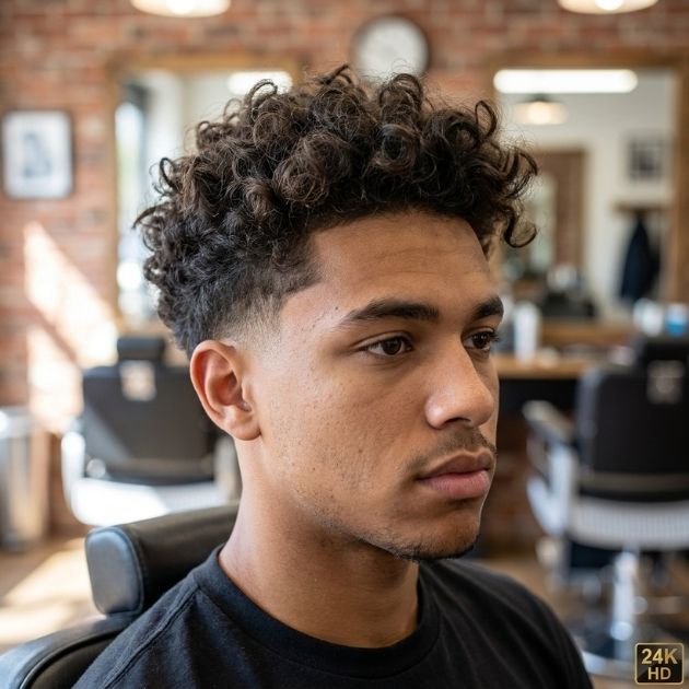 Low Taper Fade with Messy Natural Hair