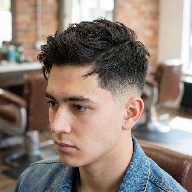 Low Taper Fade with Messy Side Part