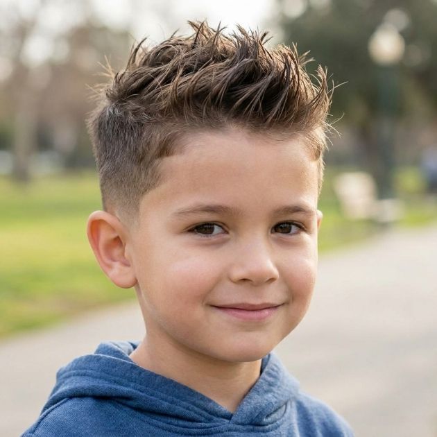 Low Taper Fade with Spiky Hair