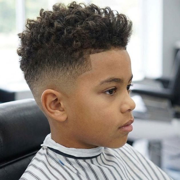 Low Taper Fade kids with Textured Top 