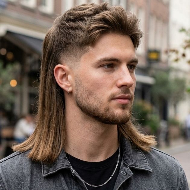 Low Taper Mullet Straight Hair