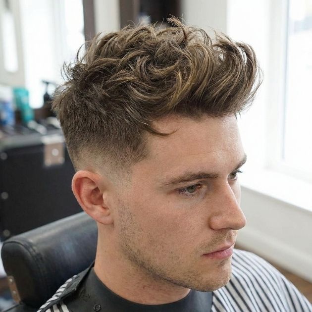 Messy Quiff with Taper Fade