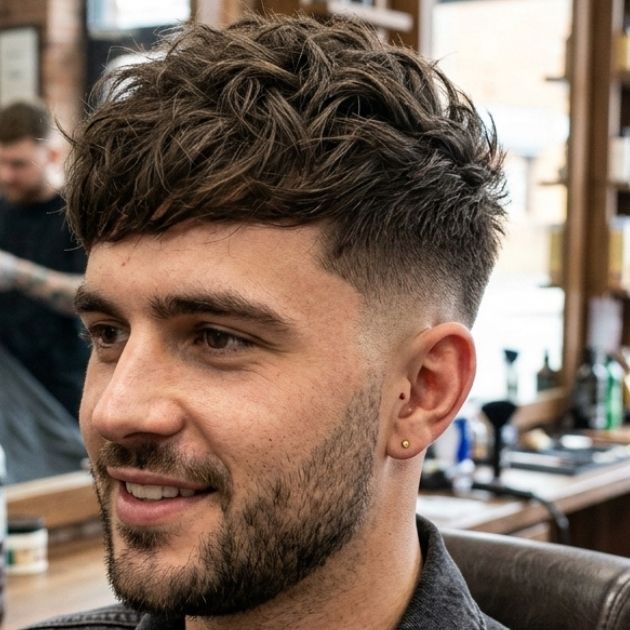 Messy Textured Crop with Low Taper Fade