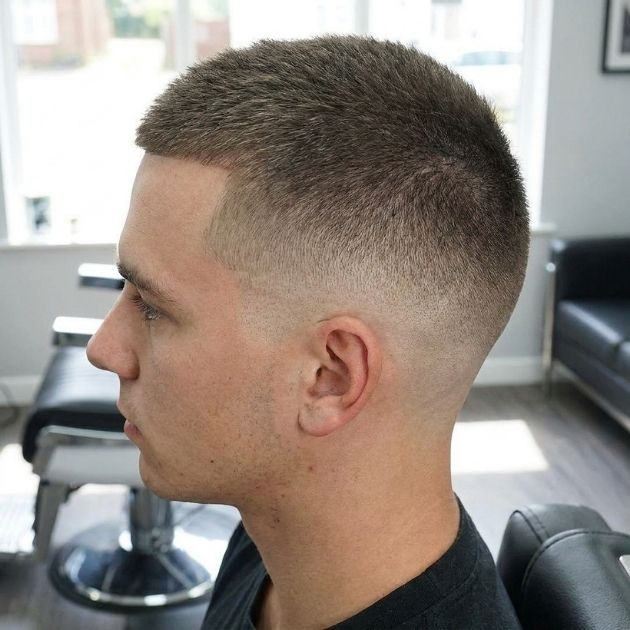 Mid Burst Fade Buzz Cut