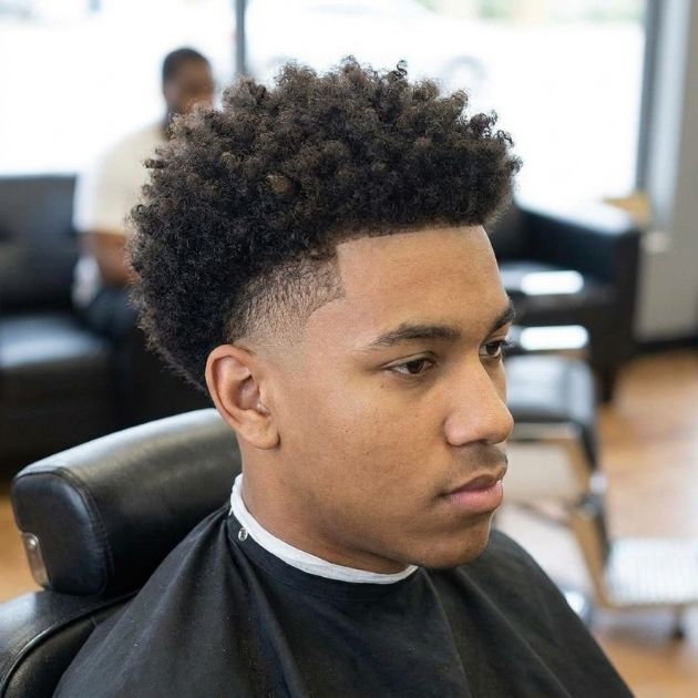 Short Curly Burst Fade