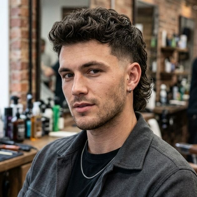 Short Hair Low Taper Fade Mullet Style